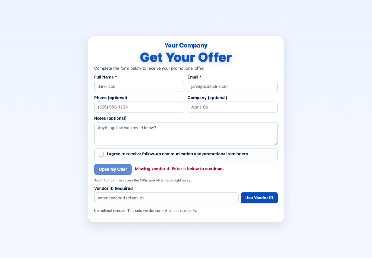 Fletch Form Pro lead capture form with contact fields